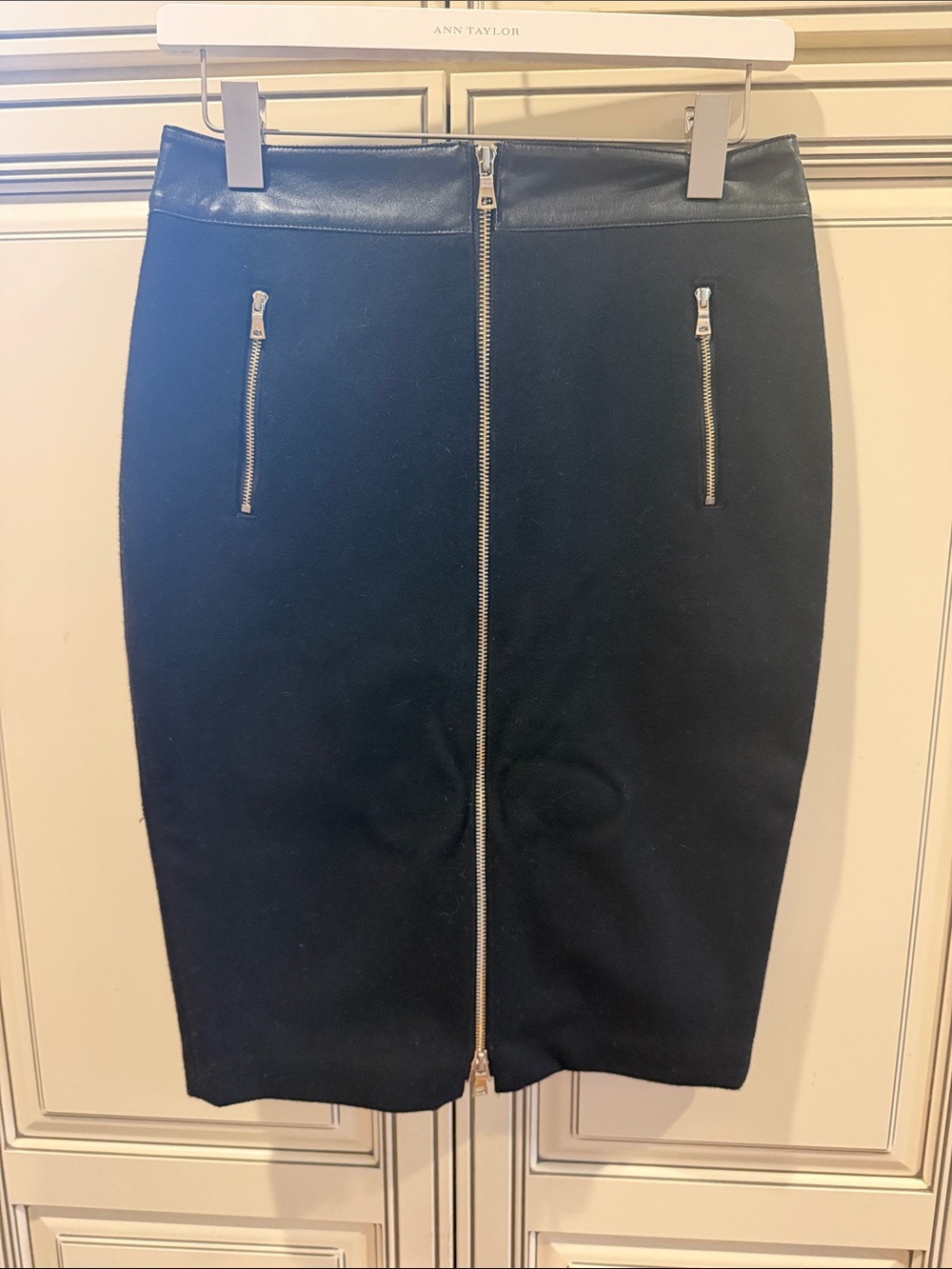 Ann Taylor Black Pencil Skirt with Center Zip